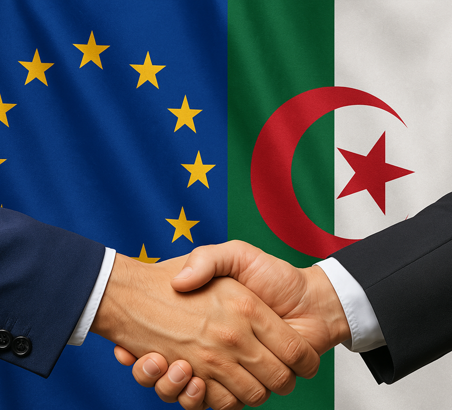 Illustration de pont entre l'Europe et l'Algérie